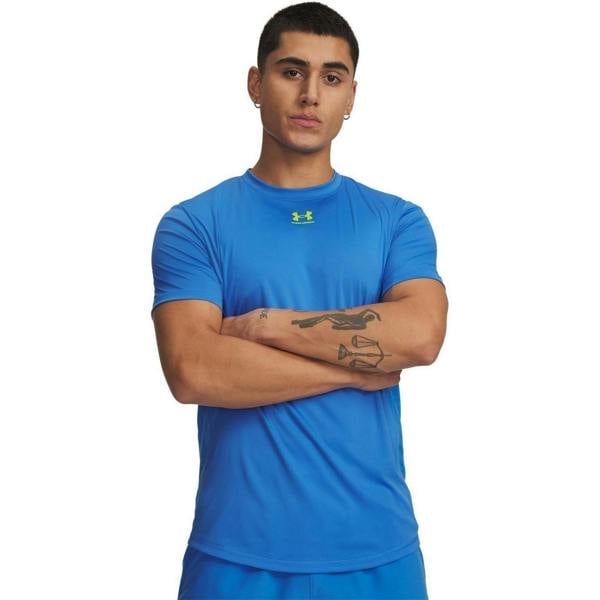 Under Armour Mens Challenger Pro Crew Neck T-Shirt - Blue/Yellow - 