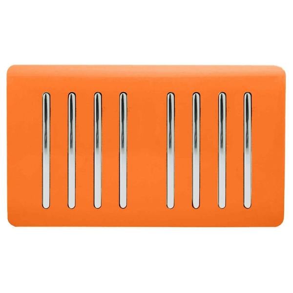 Trendi Switch 8 Gang 1 or 2 Way Light Switch in Sunset Orange