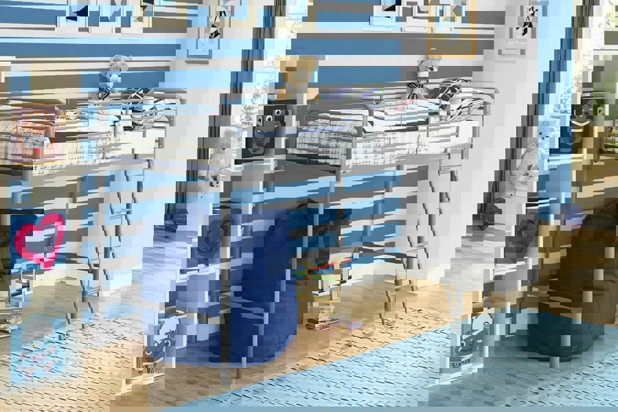 Dorel Home Midsleeper Bunk Bed Silvergrey - Single