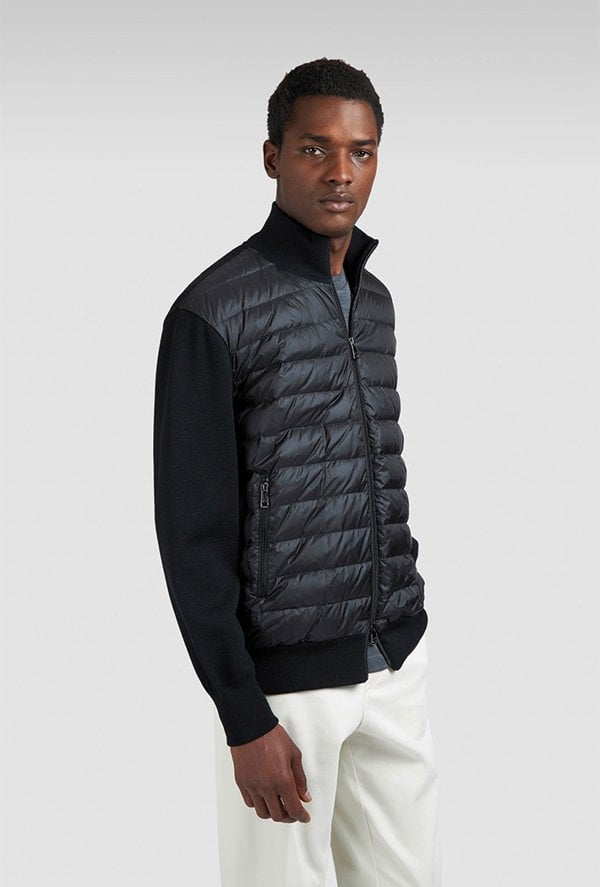 Paul & Shark Ultralight Hybrid Zip-Up Sweater in Tech Wool