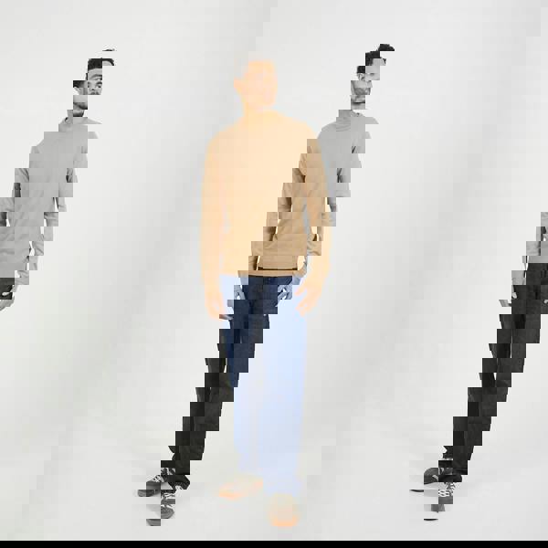 Brave Soul Tan Crew Neck Knitted Jumper - Tan Image 3