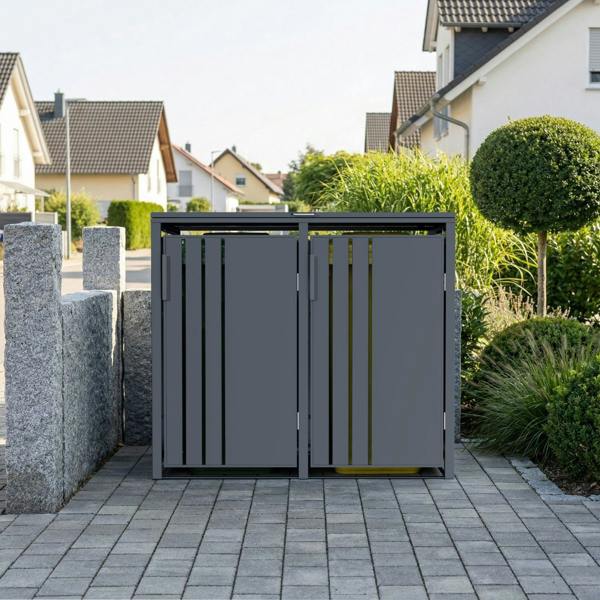 Phoenix Safe Phoenix GB2200AA Outdoor Double Wheelie Bin Store for 2 x 240L Bins in Anthracite