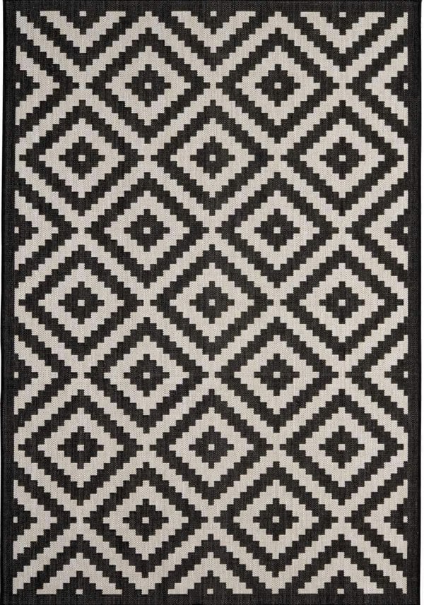 The Rugs Outdoor Rug - Garden / Patio Rugs -Diamond in Black
