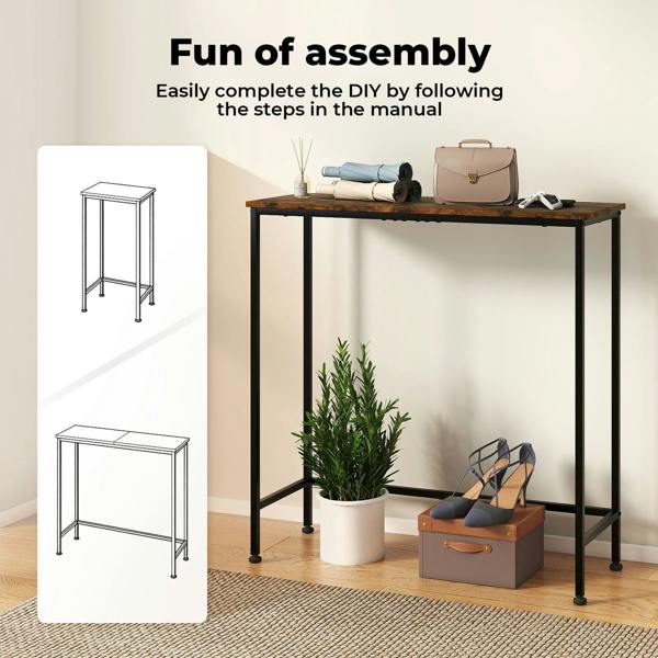 Levede Narrow Console Table Slim Entryway Hallway Sofa Table Display Shelf Wood Steel