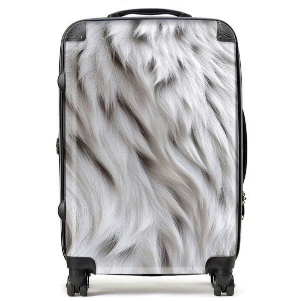 Warren Reed White Tiger Fur Design Suitcase