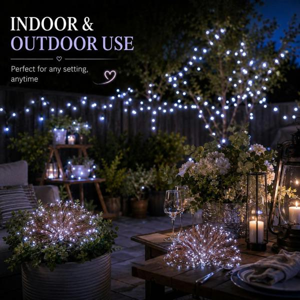 2m 20 LED Battery Operated String Lights, Gold Copper Wire, White Sparkle Effect, 2 Pack image 5