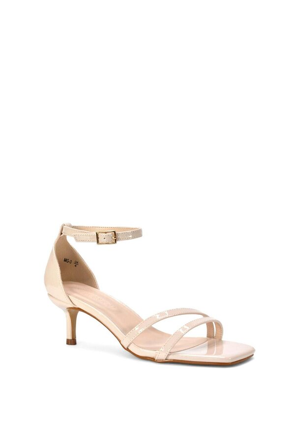 XY LONDON Open Toe Strappy Low Kitten Heel Sandal Shoes