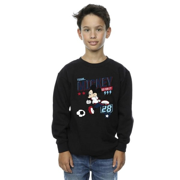 Disney Boys Mickey Mouse Team Mickey Football Sweatshirt - Black