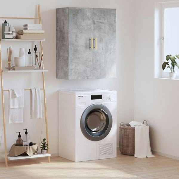 Berkfield Wall Mounted Cabinet Concrete Grey 69.5x34x90 cm