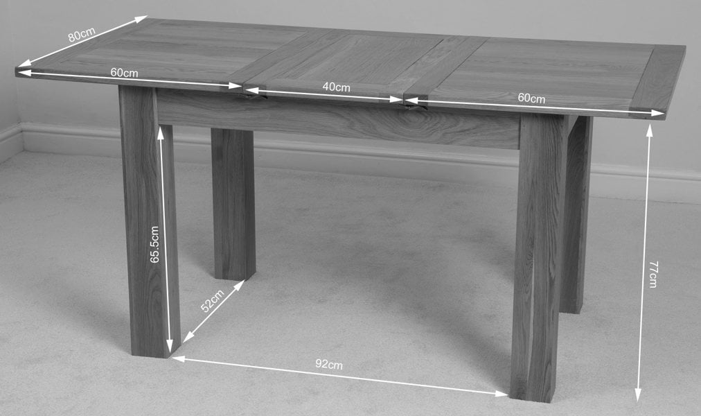 That's Furniture Hampton 120 - 160cm Solid Oak Extending Dining Table
