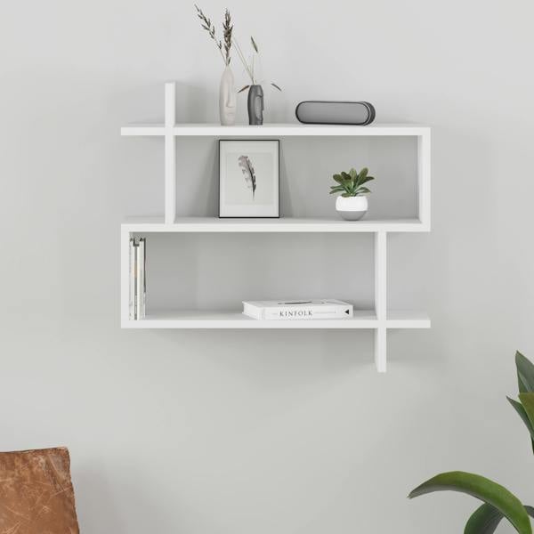 Decortie Paralel Wall Mounted Modern Bookcase Display Unit 2-Tier Sleek Design 70x22x66 cm