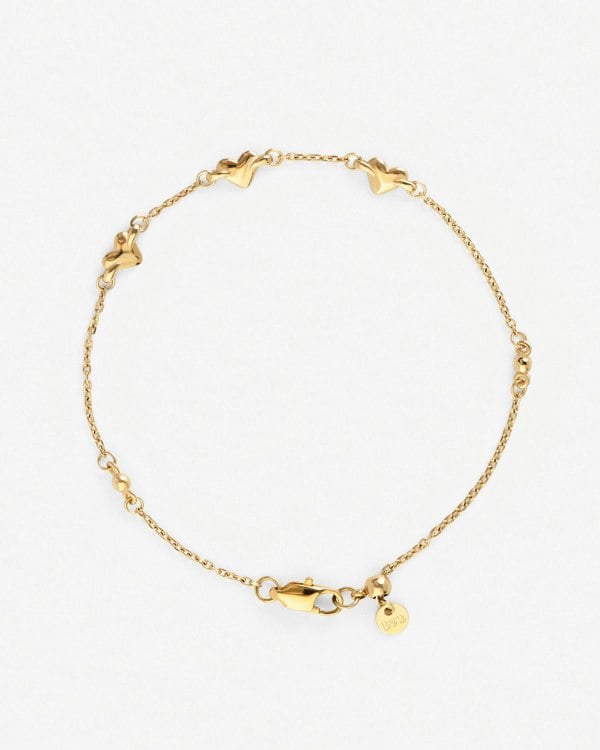 Elk & Bloom Forever Hearts Triple Heart 15K Gold Plated Bracelet