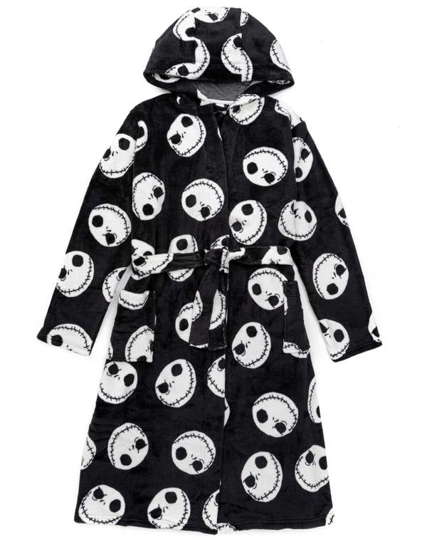 Disney Mens Black Jack Skellington Bathrobe