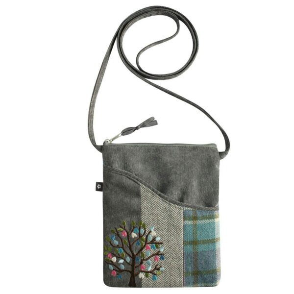 Earth Squared Tree of Life Appliqué Crossbody Bag – Women's Patchwork Tweed
