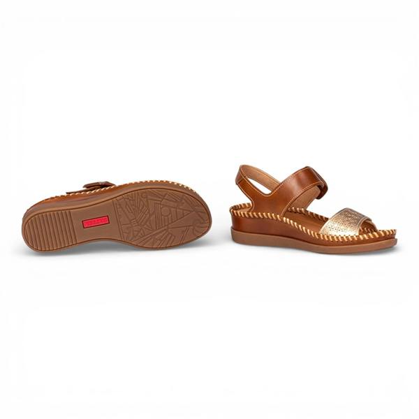 Pikolinos Cadaques - Women's Brown Leather Lightweight Wedge Sandals