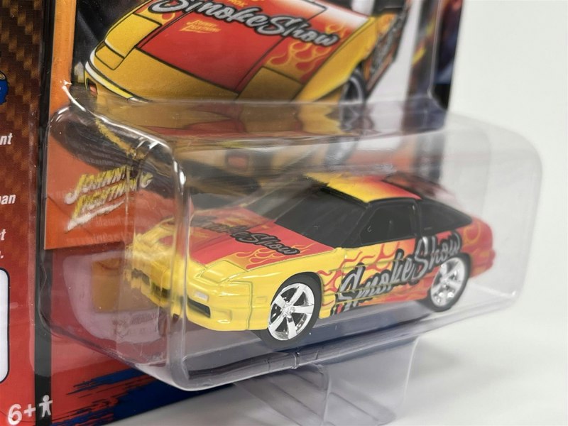 Johnny Lightning 1990 Nissan 240SX Custom Golden Yellow with Bright Red 1:64 JLSF024B