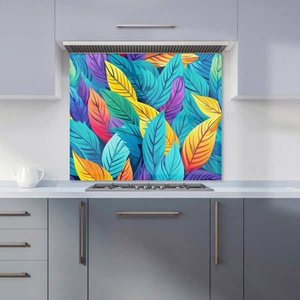 Warren Reed - Designer Bright Colourful Leaves Kitchen Splashback