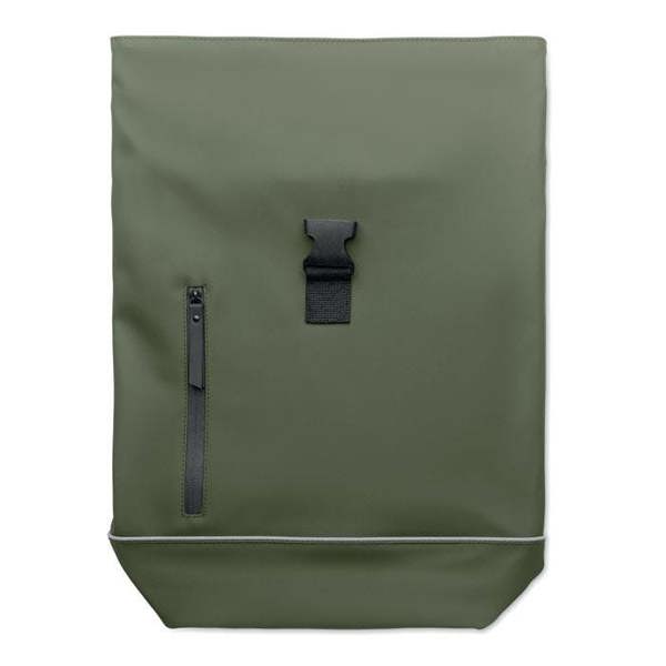 MidOcean Laptosa Roll Top PU Laptop Backpack - Dark Green - 