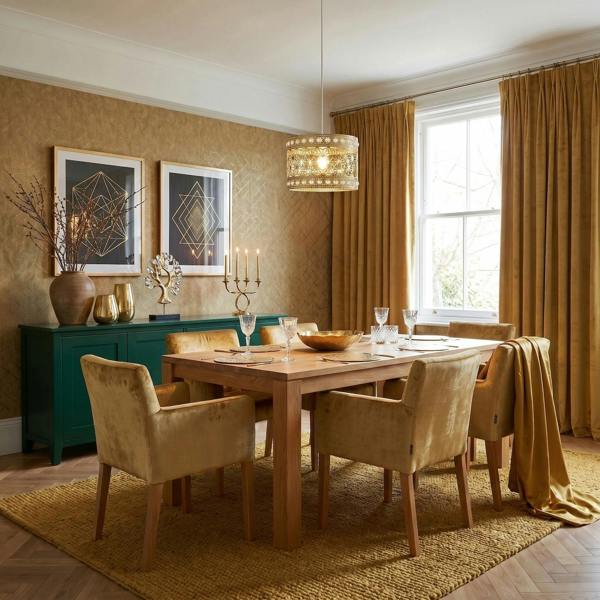 Moroccan Pendant Light Shade in Polished Gold with Clear Acrylic Beads Image 6