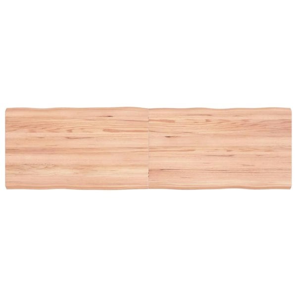 Berkfield Table Top Light Brown 140x40x4 cm Treated Solid Wood Oak Live Edge