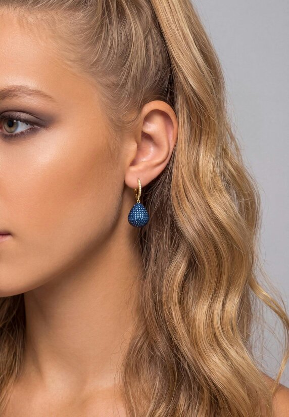 Latelita Valerie Pear Drop Gemstone Earrings Gold Sapphire Blue