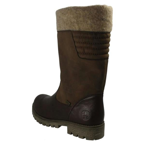 Rieker Ladies Rieker Zip Mid Calf Fleece Lined Water Repellent Boots 78585