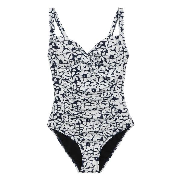 Regatta Womens/Ladies Sakari Large Floral Tummy Control One Piece Swimsuit - Navy/White - 