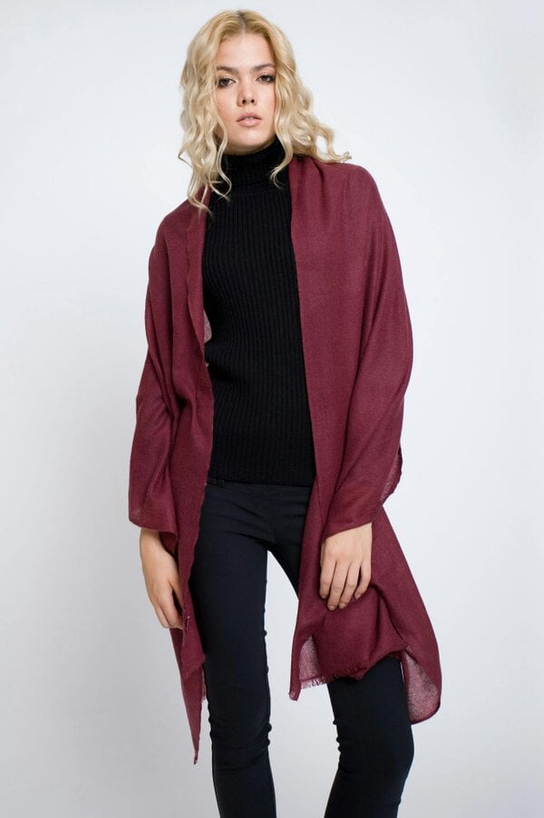 Cashmere scarf in burgundy