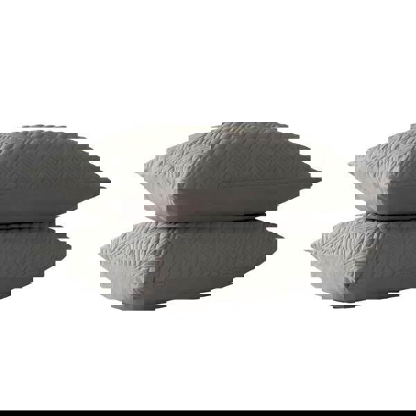 Belledorm Lisbon Chevron Pillow Sham (Pack of 2) - Soft Grey - 