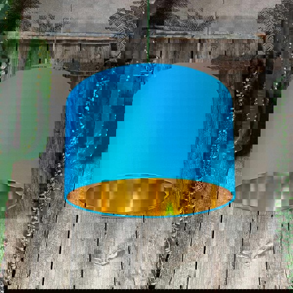 Love Frankie topaz cotton lampshade gold lining