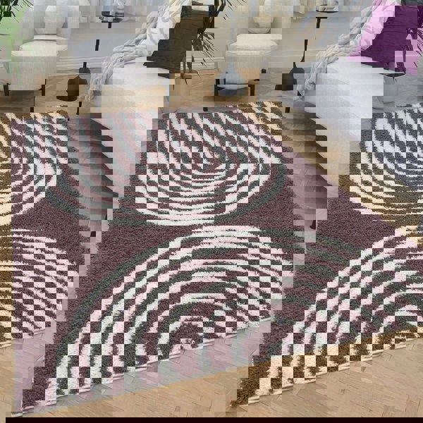 Moodi Shaggy Purple Rug, 30 mm soft & durable pile, warmth underfoot, scandinavian design | THE RUGS