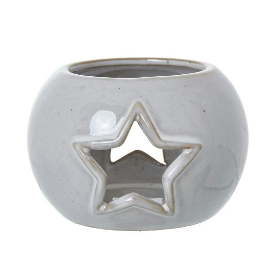 Hill Interiors Ceramic Star Cut-Out Tealight Holder - White