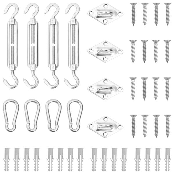 Berkfield 12 Piece Sunshade Sail Accessory Set Stainless Steel