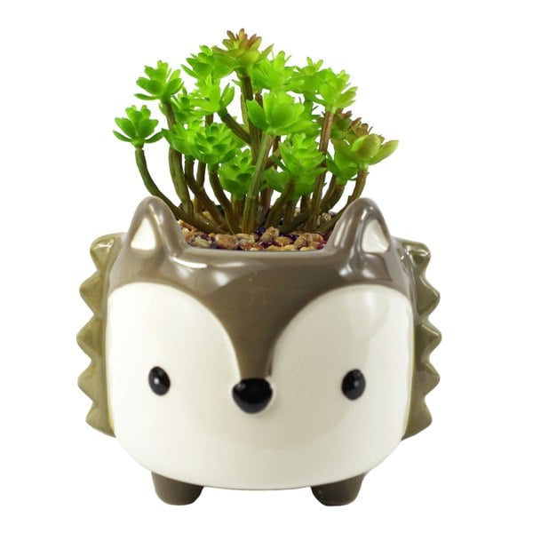 Leaf 10cm Ceramic Grey Fox Planter