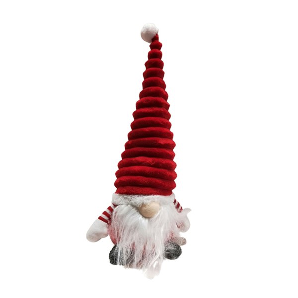 Samuel Alexander 40cm Sitting Plush Christmas Gonk with Grooved Hat in Red