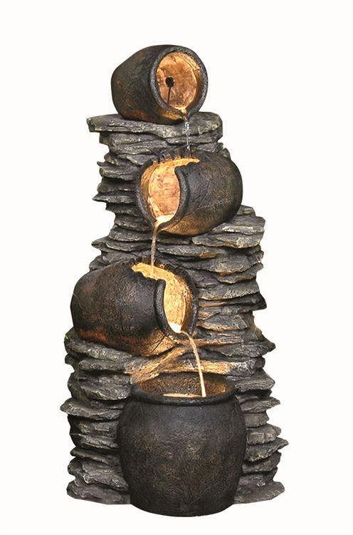 Tranquillity Water Features 4 Pouring Jugs on Rock Traditional Water Feature
