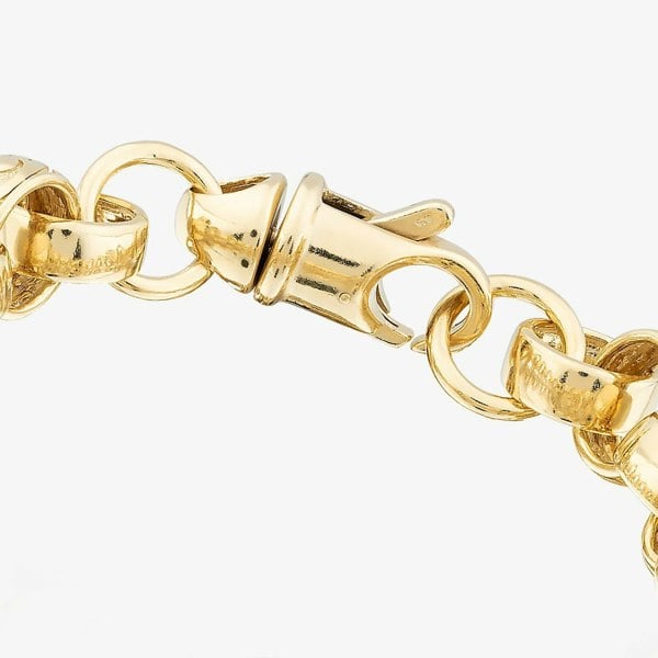 T. H. Baker Sterling Silver Gold Tone Patterned Belcher Chain Bracelet S1076Y-09