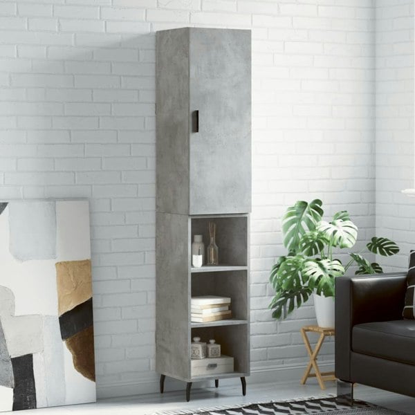 Berkfield Highboard Concrete Grey 34.5x34x180 cm Engineered Wood