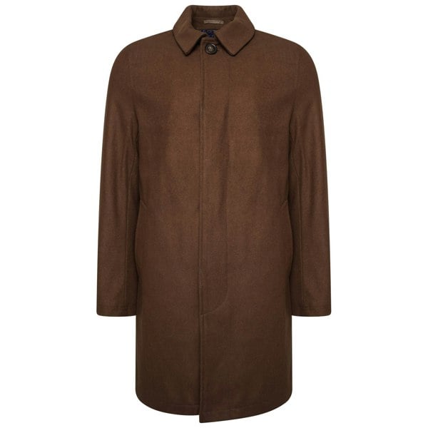 Harry Brown London Harry Brown Mud Wool Blend Overcoat