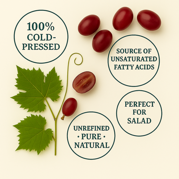 Ol'Vita Grape Seed Oil | Cold Pressed | Unrefined