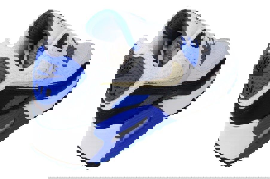 Nike Air Max 90 PRM Mens Trainers Hf3449  100 - White Khaki Racer Blue Black 100 - Photo 2