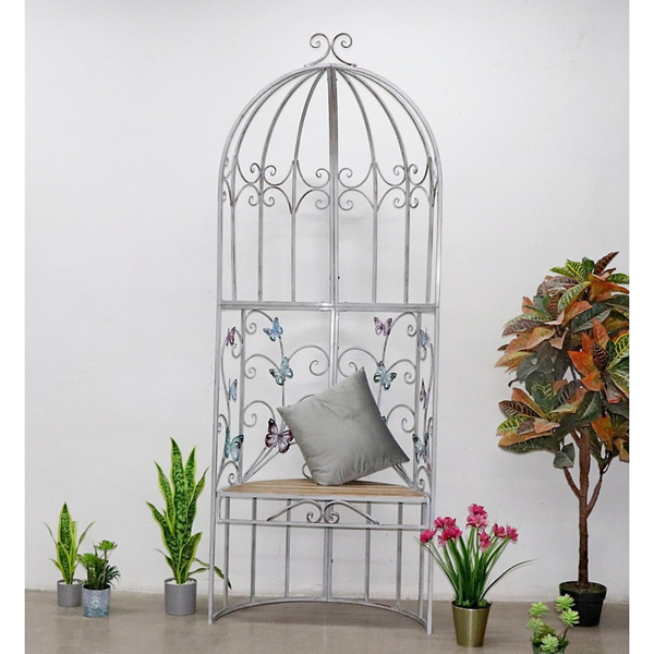 MSL 325CM CREAM METAL GARDEN GAZEBO