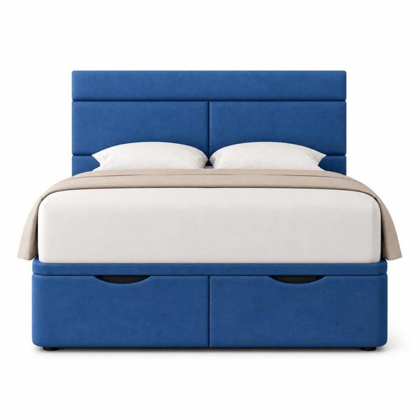 Great British Beds Athens Divan Ottoman Bed - Blue Plush