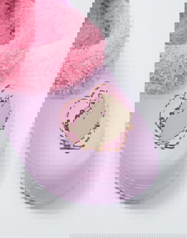 Pusheen Girls Purple Heart Clogs