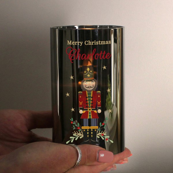 Personalised Memento Company Personalised Christmas Nutcracker Smoked LED Candle