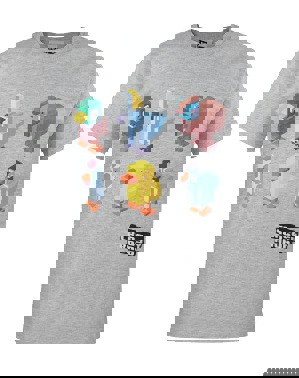Crossy Road Boys Grey Chracters Short Sleeved T-Shirt