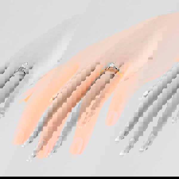 T. H. Baker 18ct Yellow Gold Certificated 0.70ct Emerald & Brilliant Cut Diamond Shoulder Set Solitaire Ring 31290YW/90-18