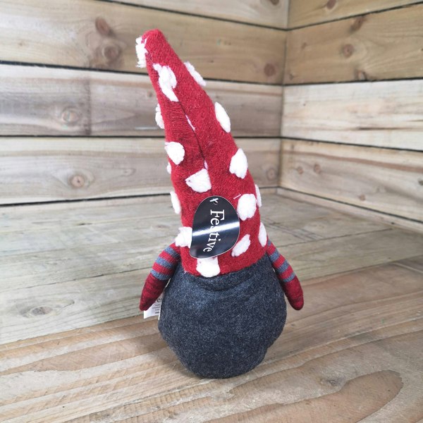 Samuel Alexander 32cm Festive Christmas Red & Grey Bearded Gonk with White Polka Dot Hat