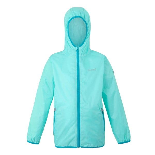 Regatta Great Outdoors Kids Lever II Packaway Rain Jacket - Aruba Blue/Exotic Plume