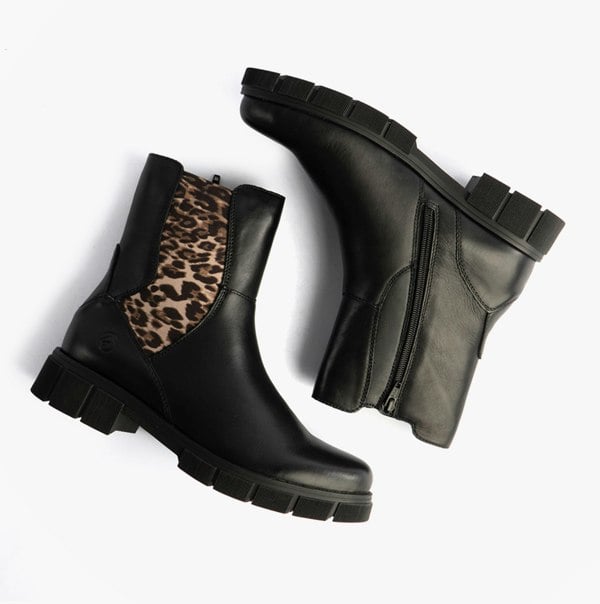 Remonte D2S70-03 Womens Side Zip Chelsea Boots Black